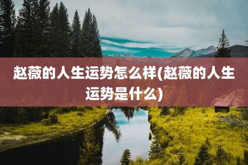 赵薇的人生运势怎么样(赵薇的人生运势是什么)