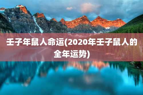 壬子年鼠人命运(2020年壬子鼠人的全年运势)