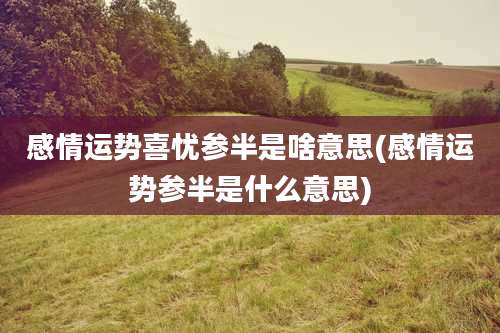 感情运势喜忧参半是啥意思(感情运势参半是什么意思)