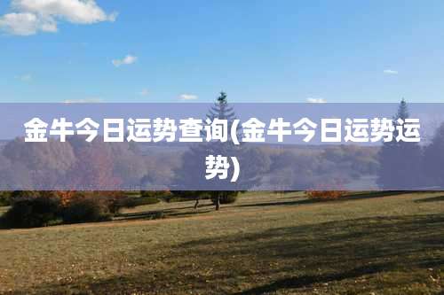 金牛今日运势查询(金牛今日运势运势)