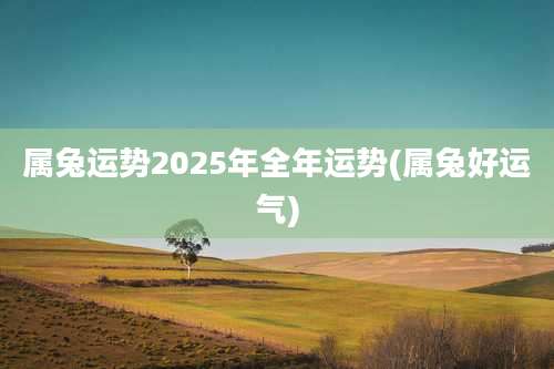 属兔运势2025年全年运势(属兔好运气)