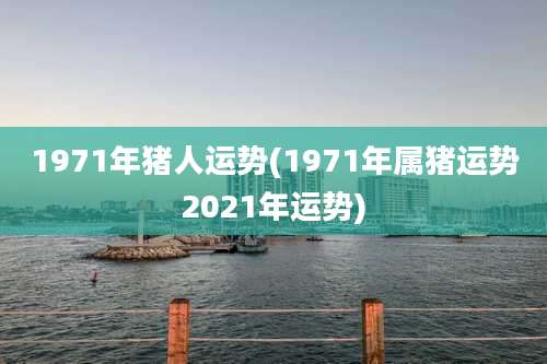 1971年猪人运势(1971年属猪运势2021年运势)