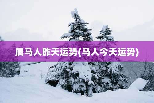 属马人昨天运势(马人今天运势)