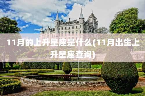 11月的上升星座是什么(11月出生上升星座查询)