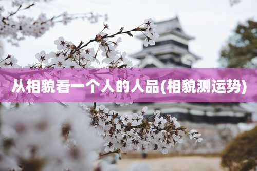 从相貌看一个人的人品(相貌测运势)