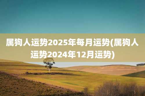 属狗人运势2025年每月运势(属狗人运势2024年12月运势)