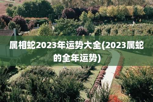 属相蛇2023年运势大全(2023属蛇的全年运势)