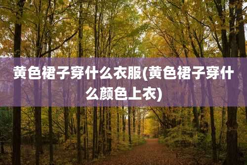 黄色裙子穿什么衣服(黄色裙子穿什么颜色上衣)