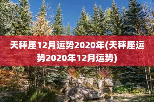 天秤座12月运势2020年(天秤座运势2020年12月运势)