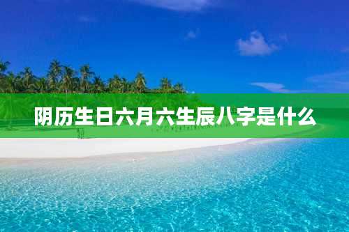 阴历生日六月六生辰八字是什么