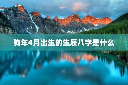 狗年4月出生的生辰八字是什么