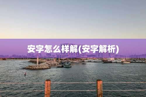 安字怎么样解(安字解析)