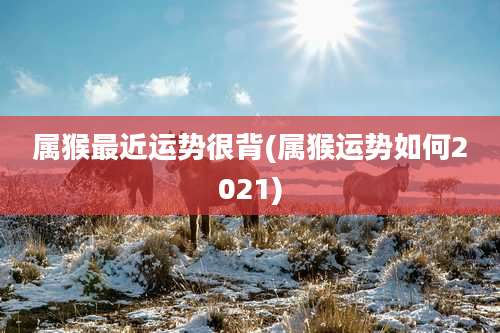 属猴最近运势很背(属猴运势如何2021)