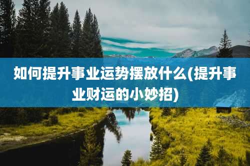 如何提升事业运势摆放什么(提升事业财运的小妙招)