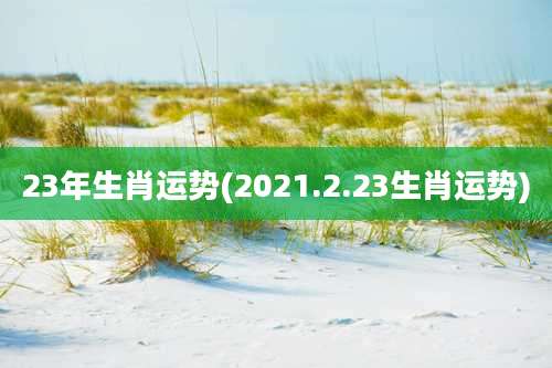 23年生肖运势(2021.2.23生肖运势)