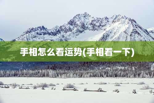 手相怎么看运势(手相看一下)