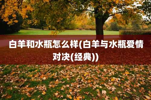 白羊和水瓶怎么样(白羊与水瓶爱情对决(经典))