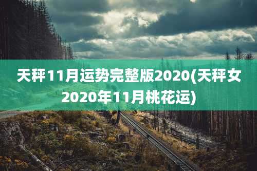 天秤11月运势完整版2020(天秤女2020年11月桃花运)