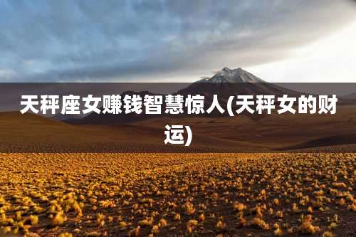 天秤座女赚钱智慧惊人(天秤女的财运)