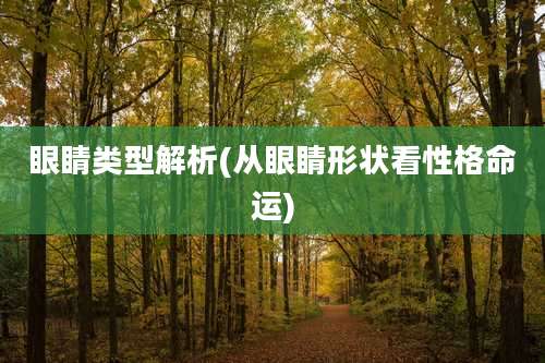 眼睛类型解析(从眼睛形状看性格命运)