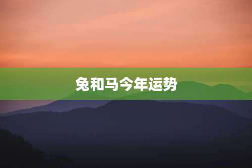 兔和马今年运势