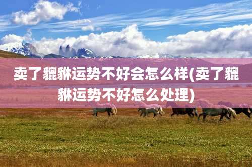 卖了貔貅运势不好会怎么样(卖了貔貅运势不好怎么处理)