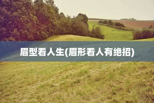 眉型看人生(眉形看人有绝招)