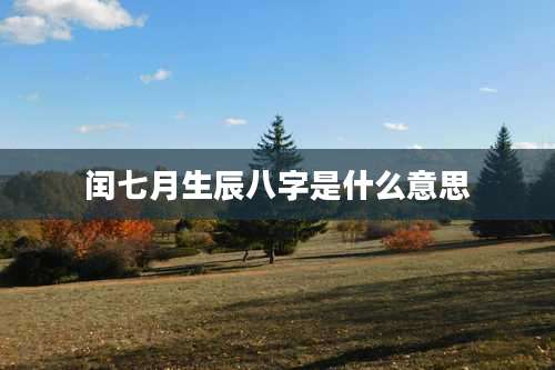 闰七月生辰八字是什么意思