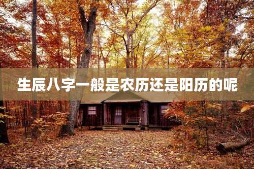 生辰八字一般是农历还是阳历的呢