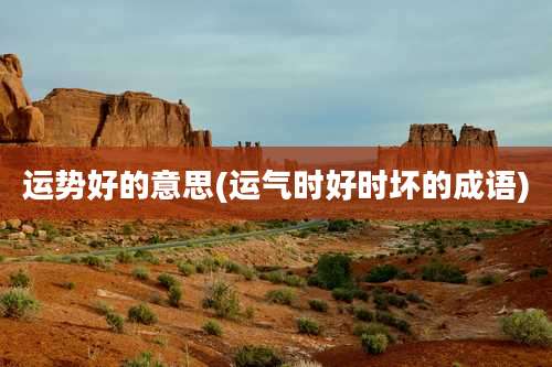 运势好的意思(运气时好时坏的成语)