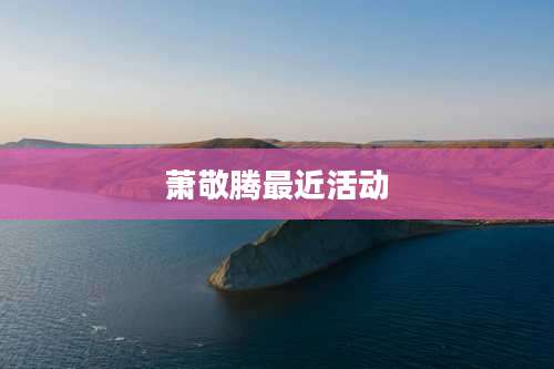 萧敬腾最近活动