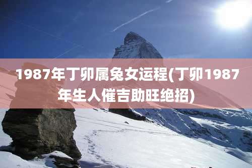 1987年丁卯属兔女运程(丁卯1987年生人催吉助旺绝招)