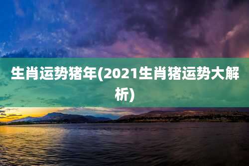 生肖运势猪年(2021生肖猪运势大解析)