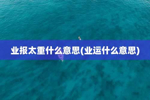 业报太重什么意思(业运什么意思)