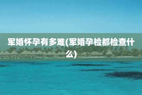 军婚怀孕有多难(军婚孕检都检查什么)