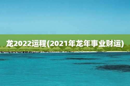 龙2022运程(2021年龙年事业财运)