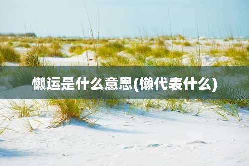 懒运是什么意思(懒代表什么)