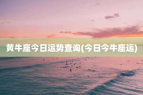黄牛座今日运势查询(今日今牛座运)