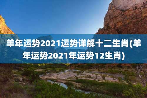 羊年运势2021运势详解十二生肖(羊年运势2021年运势12生肖)