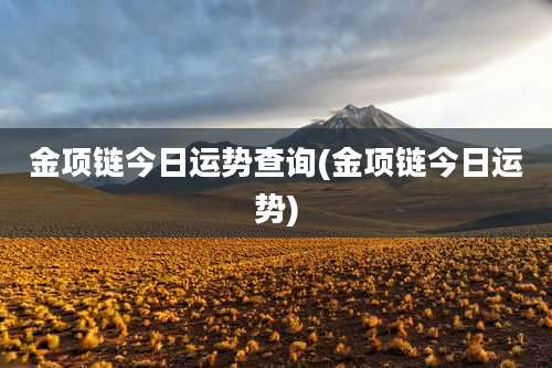 金项链今日运势查询(金项链今日运势)