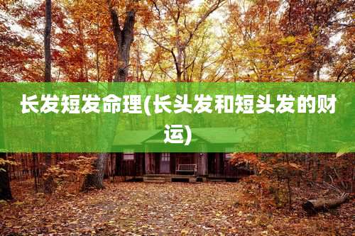 长发短发命理(长头发和短头发的财运)