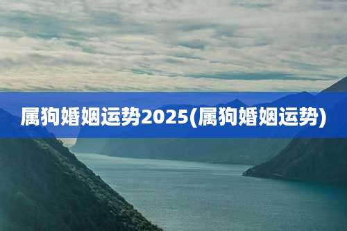 属狗婚姻运势2025(属狗婚姻运势)
