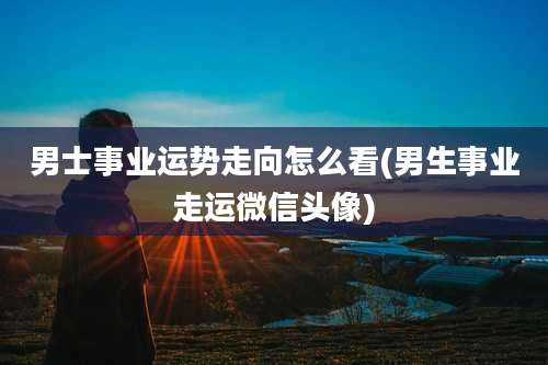男士事业运势走向怎么看(男生事业走运微信头像)