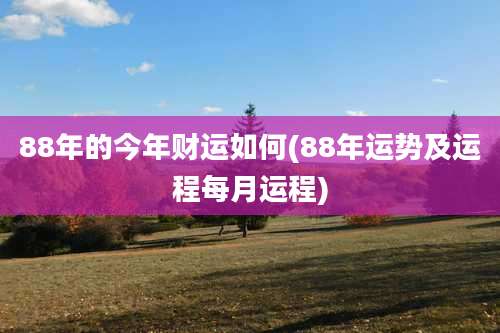 88年的今年财运如何(88年运势及运程每月运程)