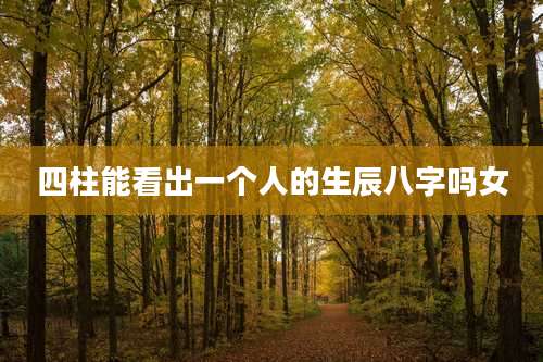 四柱能看出一个人的生辰八字吗女
