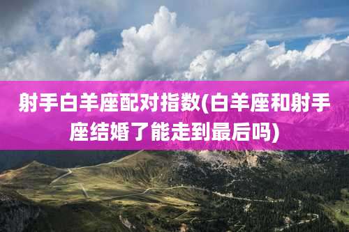 射手白羊座配对指数(白羊座和射手座结婚了能走到最后吗)