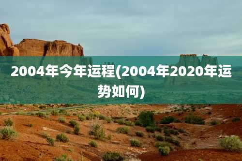 2004年今年运程(2004年2020年运势如何)