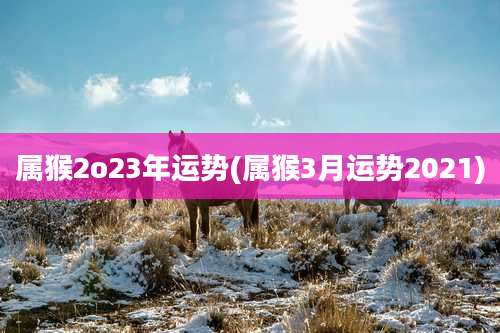 属猴2o23年运势(属猴3月运势2021)