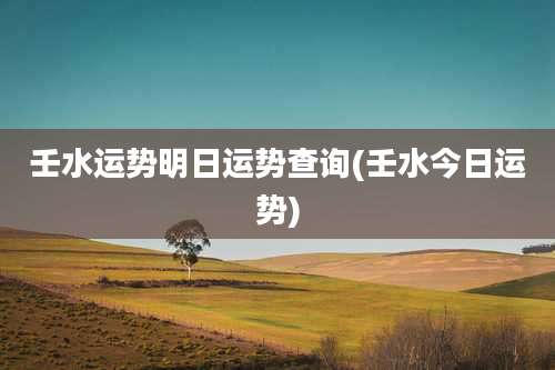 壬水运势明日运势查询(壬水今日运势)