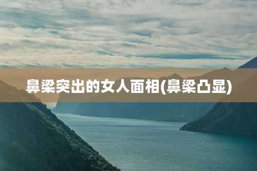 鼻梁突出的女人面相(鼻梁凸显)